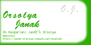 orsolya janak business card